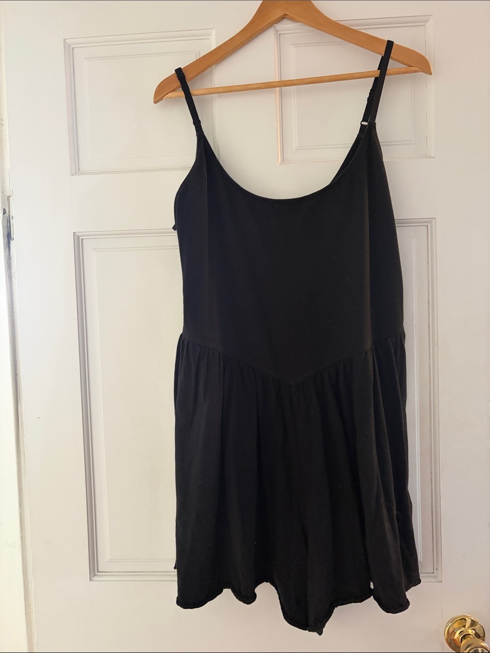 aerie Black Spaghetti Strap Camisole Dress